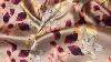 Harlequin Telia Printed Magenta Floral Gold Faux Silk Fabric Full Width X 3m