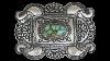 Tommy Singer Navajo Concho Belt Buckle Sterling Silver Turquoise Nos Thomas